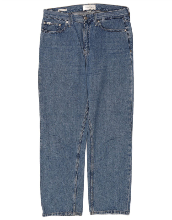 CALVIN KLEIN Jean droit taille haute homme W30 L28 bleu coton