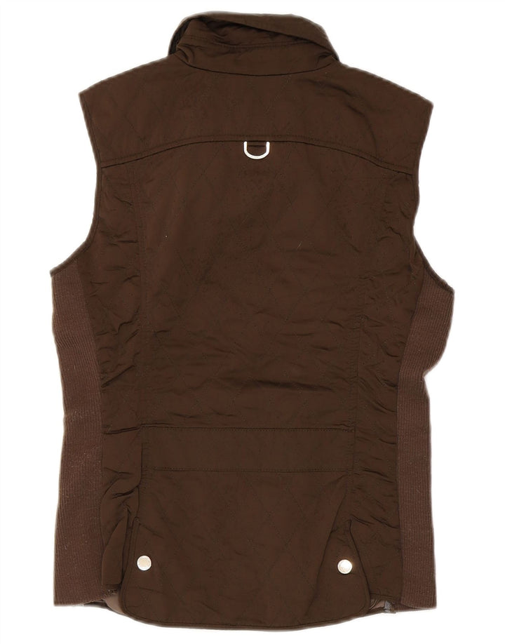 Massimo Dutti Gilet matelassé pour femme UK 12 Marron moyen Polyester