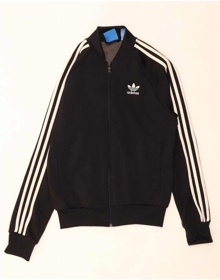 ADIDAS Mens Tracksuit Top Jacket Small Black Polyester