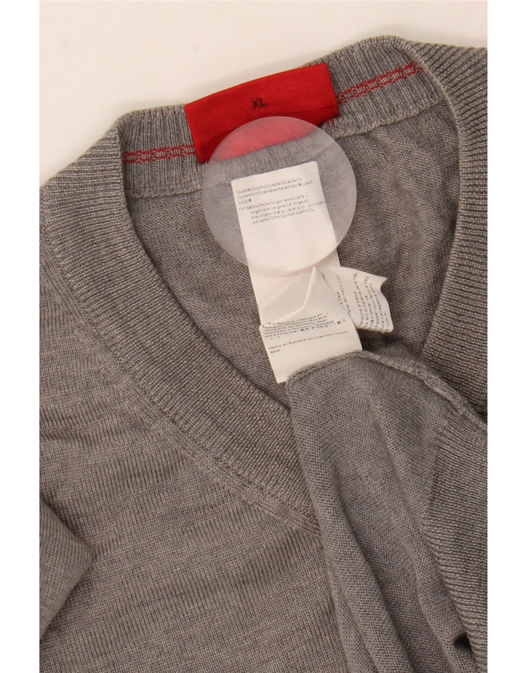Hugo Boss Homme Pull col V XL Gris Laine