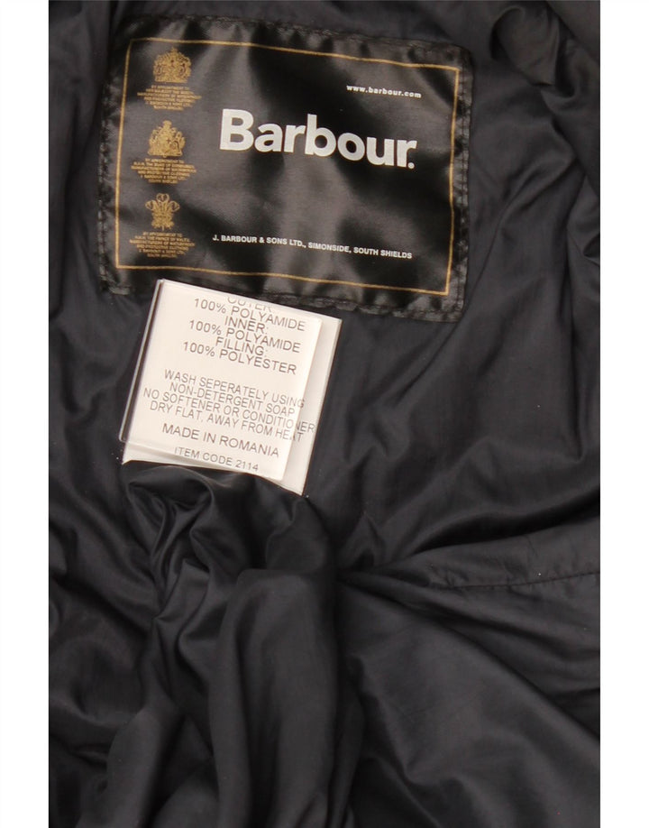 BARBOUR Mens Quilted Gilet UK 38 Medium Navy Blue Polyamide Vintage Barbour and Second-Hand Barbour from Messina Hembry 