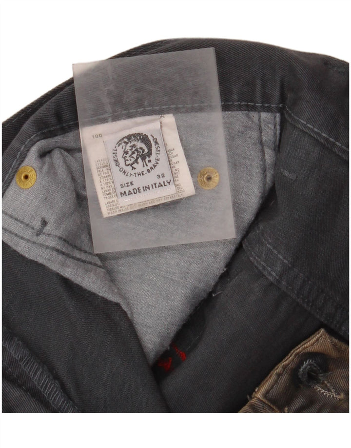 DIESEL Pantalon décontracté bootcut pour homme W32 L32 Beige Tie Dye Coton