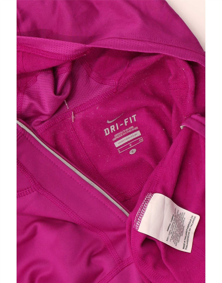 Nike Dri Fit Haut de survêtement à capuche avec col zippé pour femme Rose 10 Petit