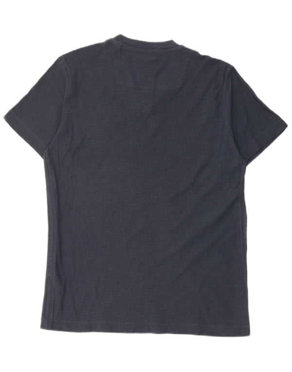 Diesel T-Shirt Top Small Bleu Marine Moucheté Coton Homme