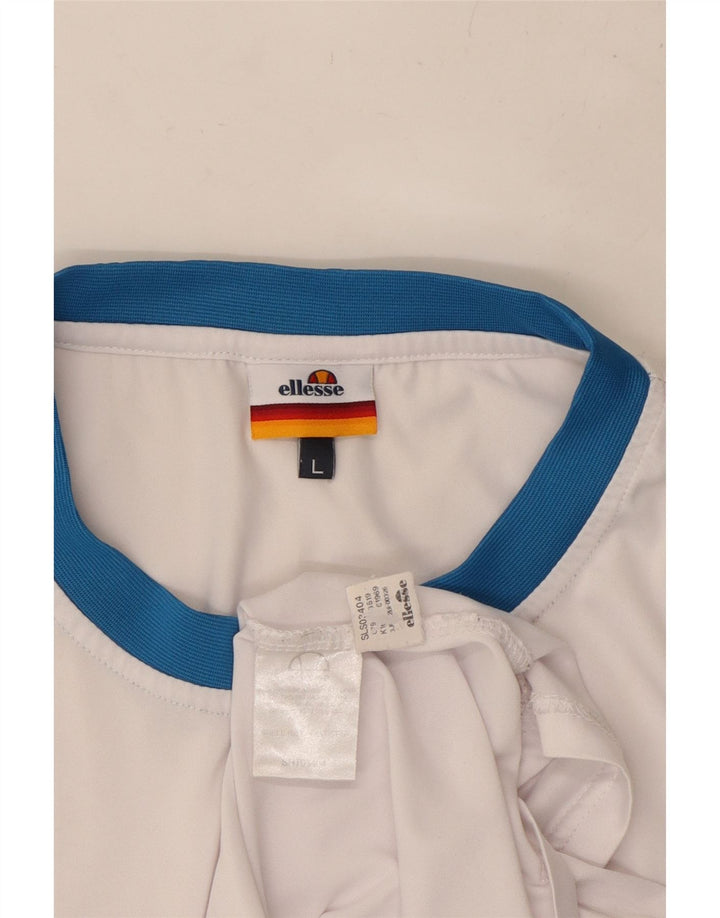 ELLESSE T-Shirt Graphique Homme Grand Blanc Polyester