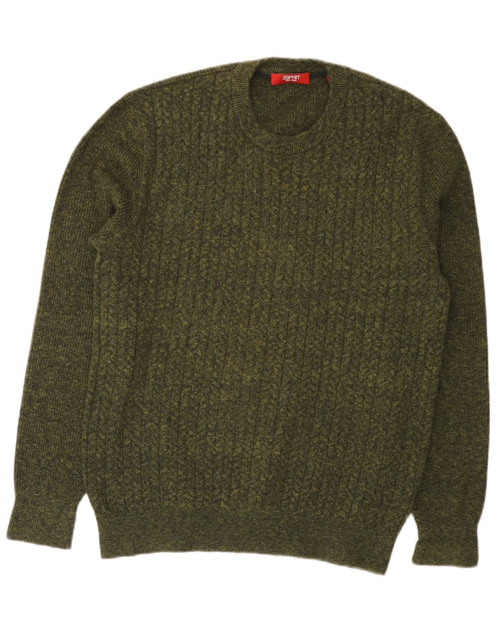 Esprit Pull Col Rond Homme Kaki Moyen Coton