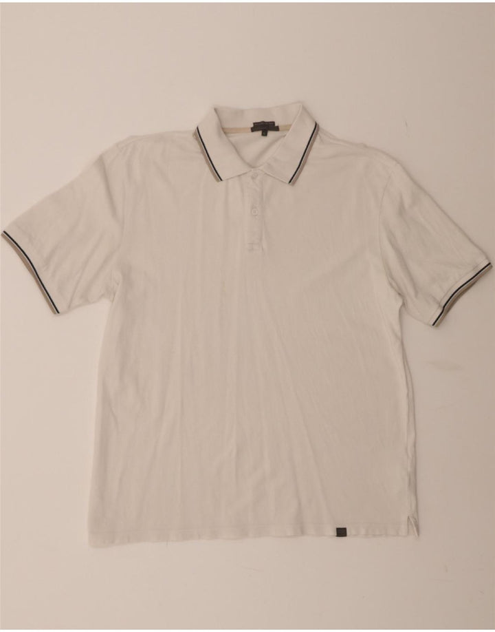 GEOX Mens Regular Fit Polo Shirt XL White Cotton Vintage Geox and Second-Hand Geox from Messina Hembry 