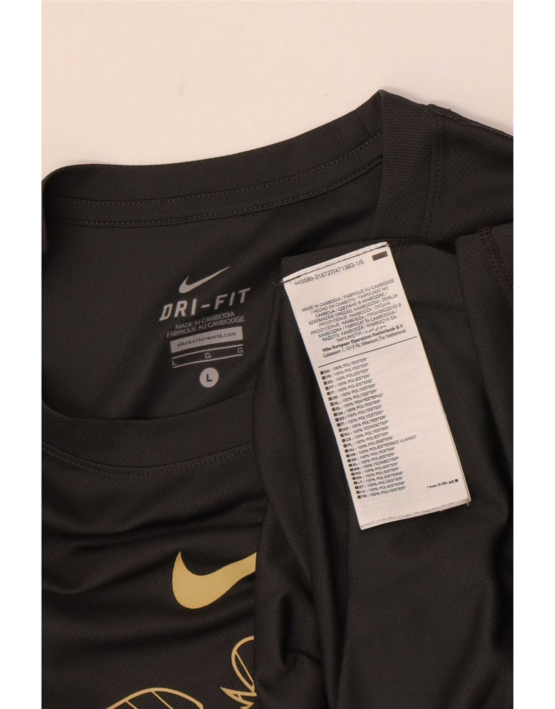 Nike Hommes Dri Fit Graphic T-Shirt Haut Large Gris Polyester