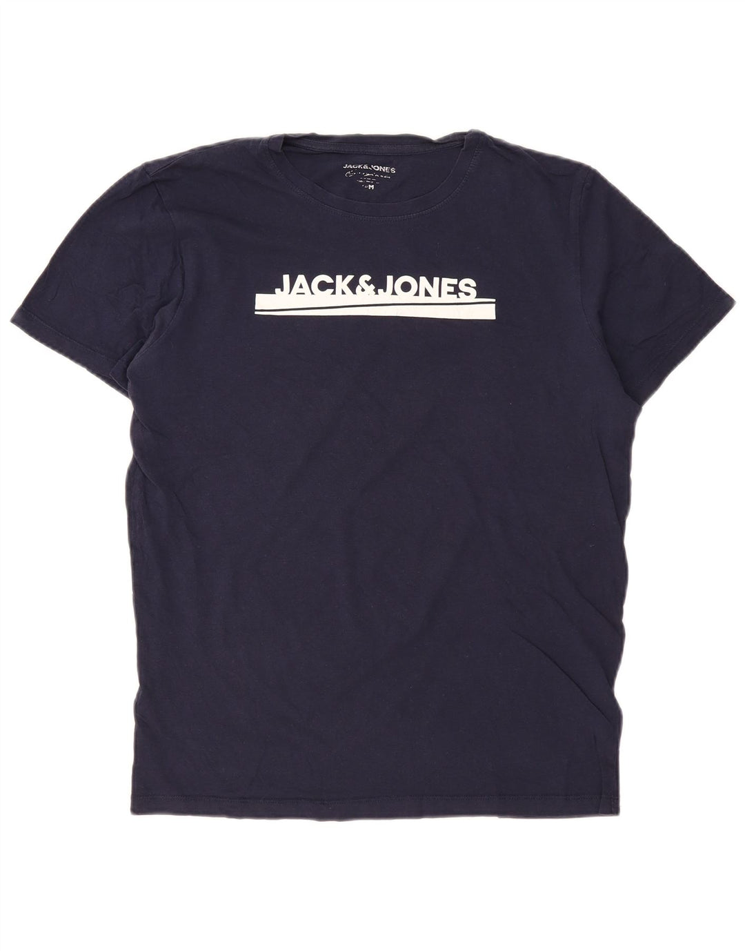 JACK & JONES T-Shirt Graphique Homme Bleu Marine Moyen Coton