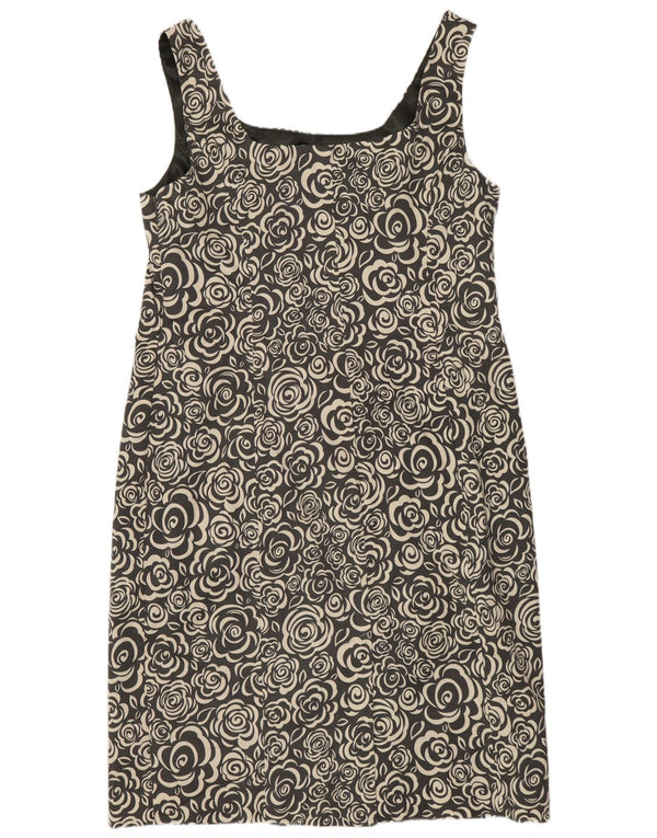 LAURA ASHLEY Robe fourreau sans manches pour femme UK 18 XL Coton floral noir