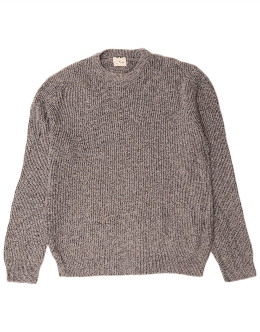 Marks & Spencer Pull ras du cou pour homme, grand gris, polyamide