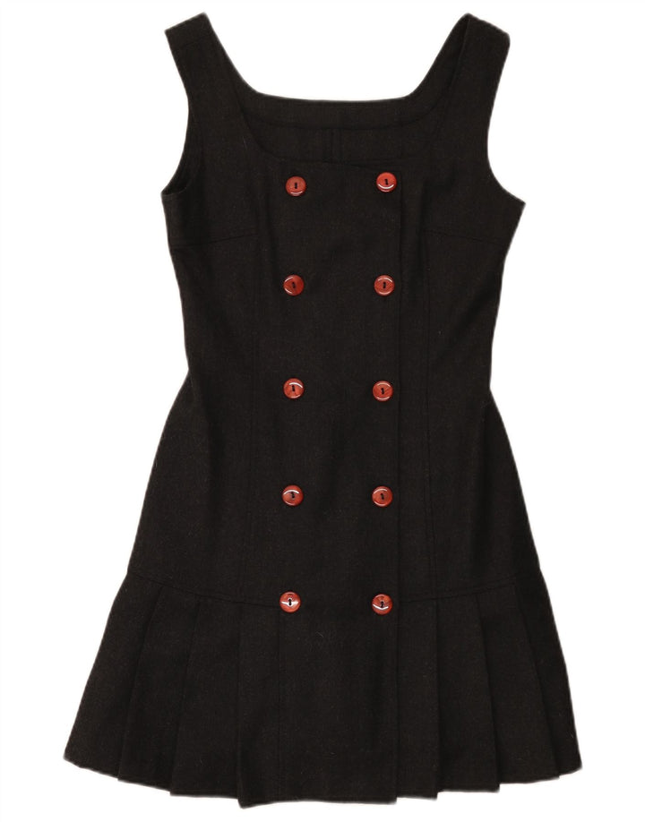 robe trapèze sans manches femme vintage IT 40 petite laine grise