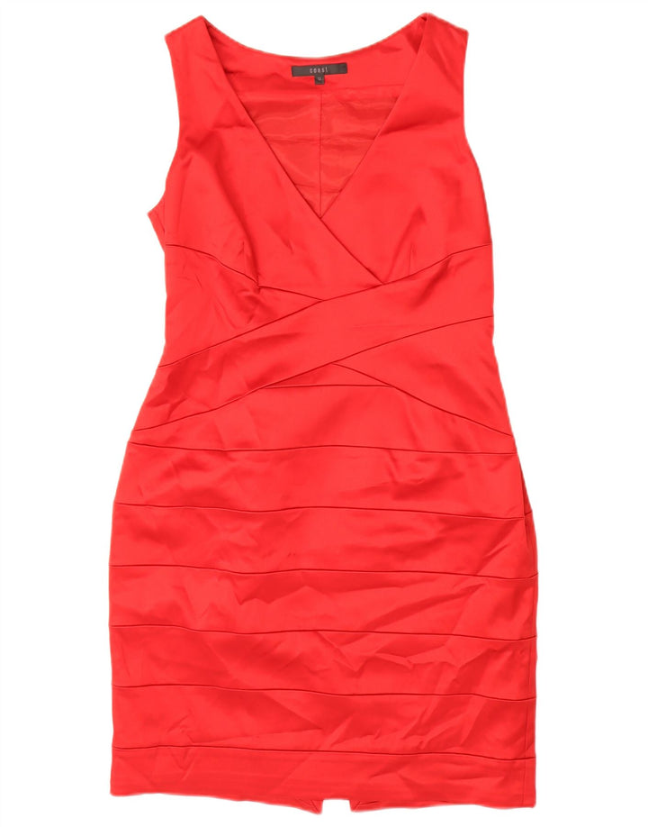 Coast Robe fourreau sans manches pour femme UK 12 Acétate rouge moyen