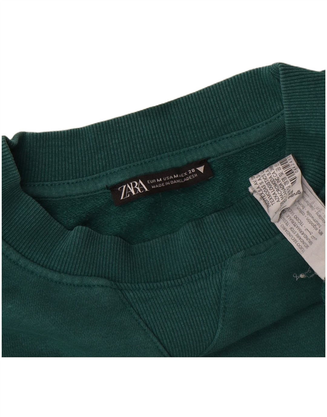 Zara Homme Sweatshirt Jumper Moyen Vert Coton