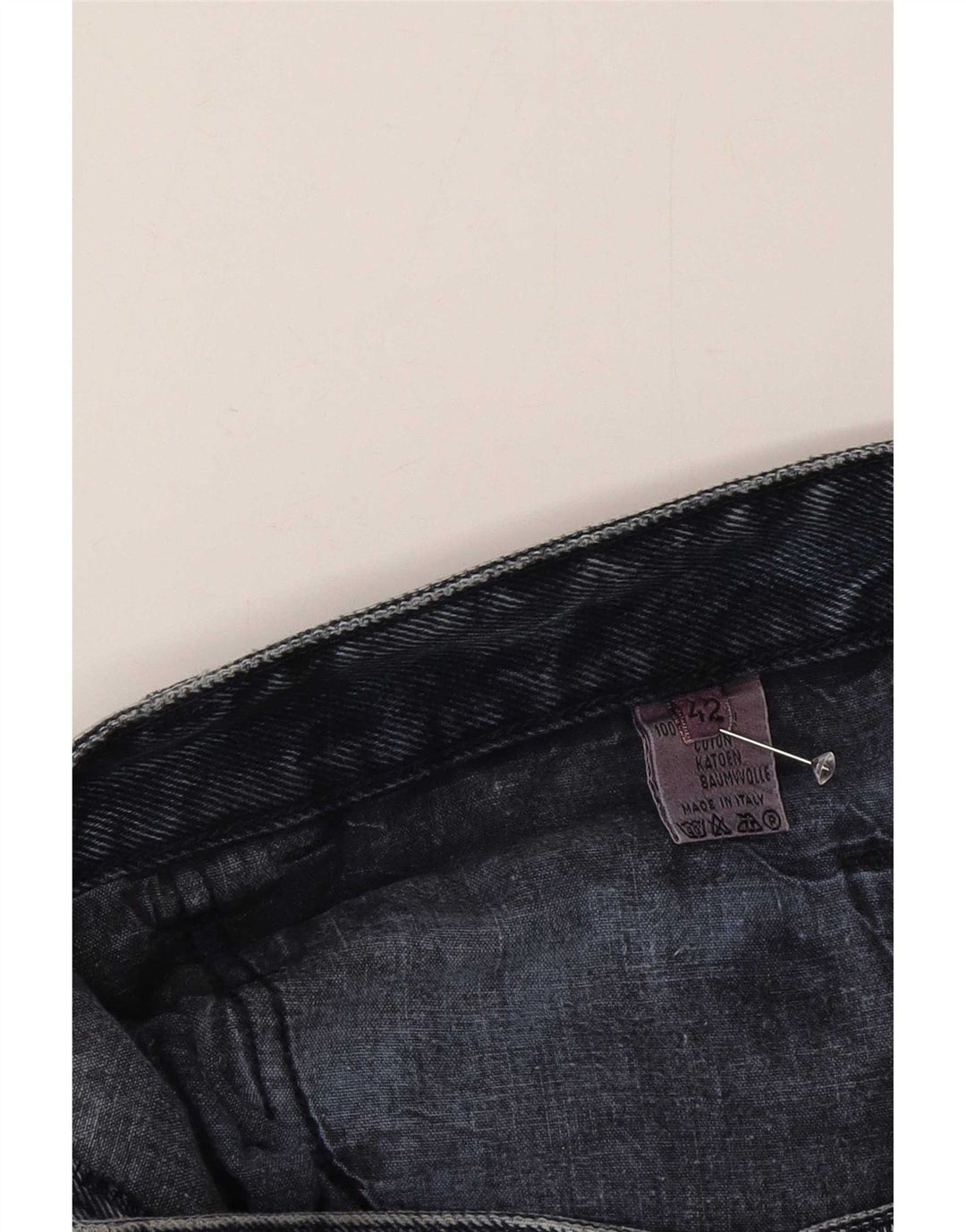 Trussardi Jean Droit W42 L28 Bleu Coton Homme