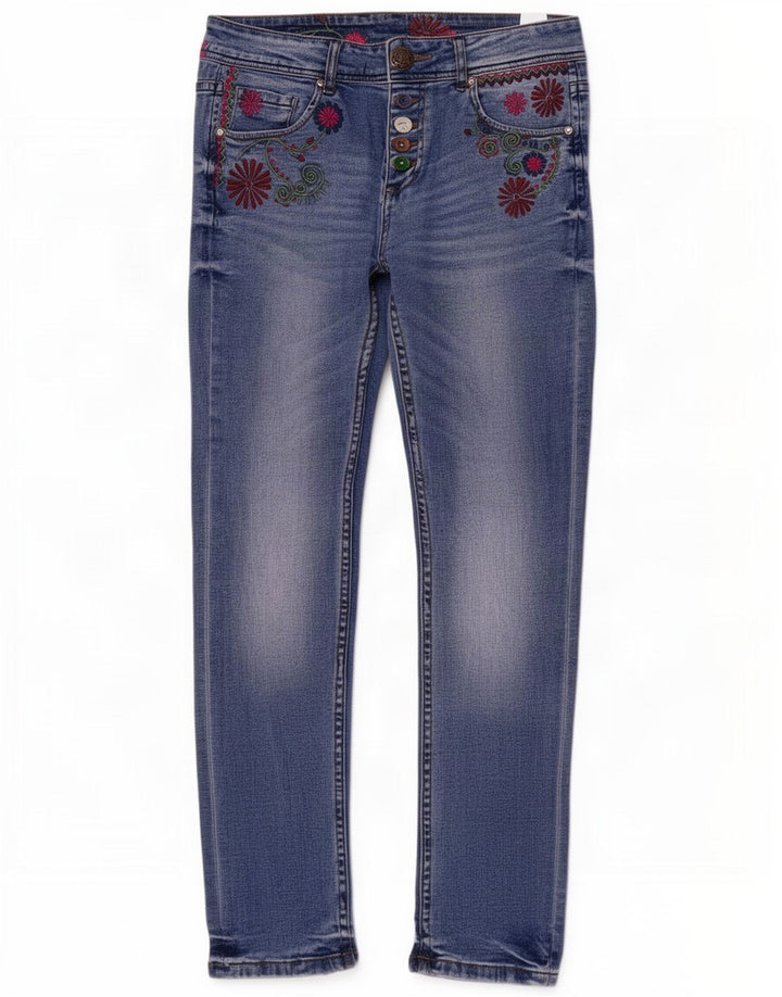 Desigual Jean Slim Femme W26 L29 Bleu Polyester