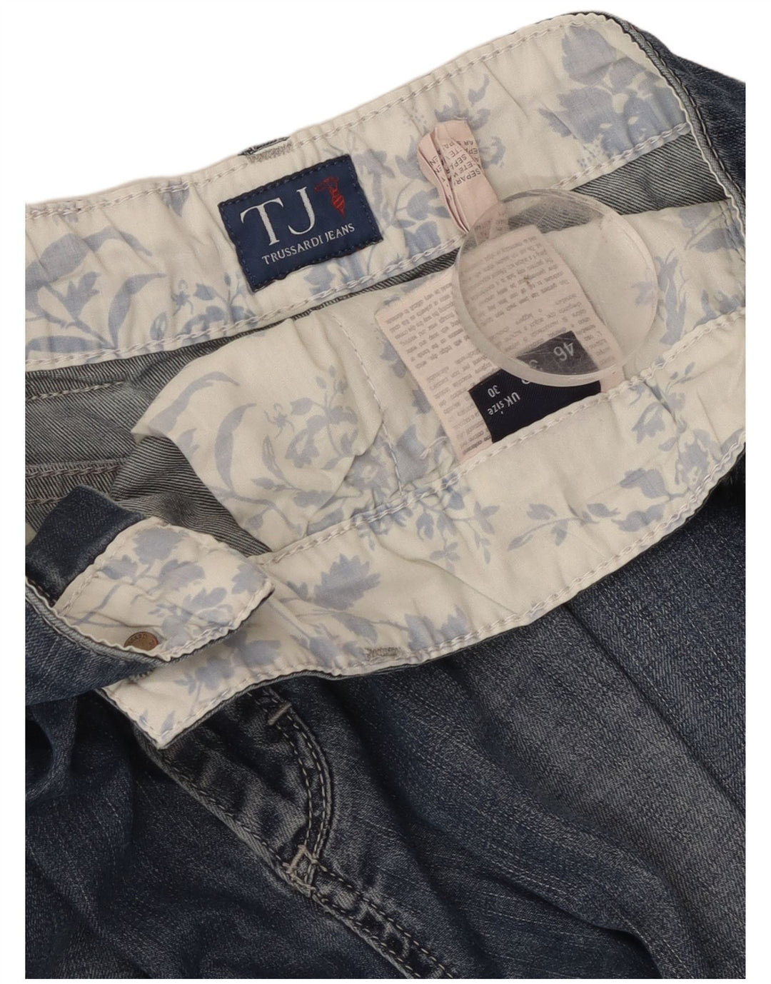 Trussardi Jean Court W30 L24 Bleu Coton Homme