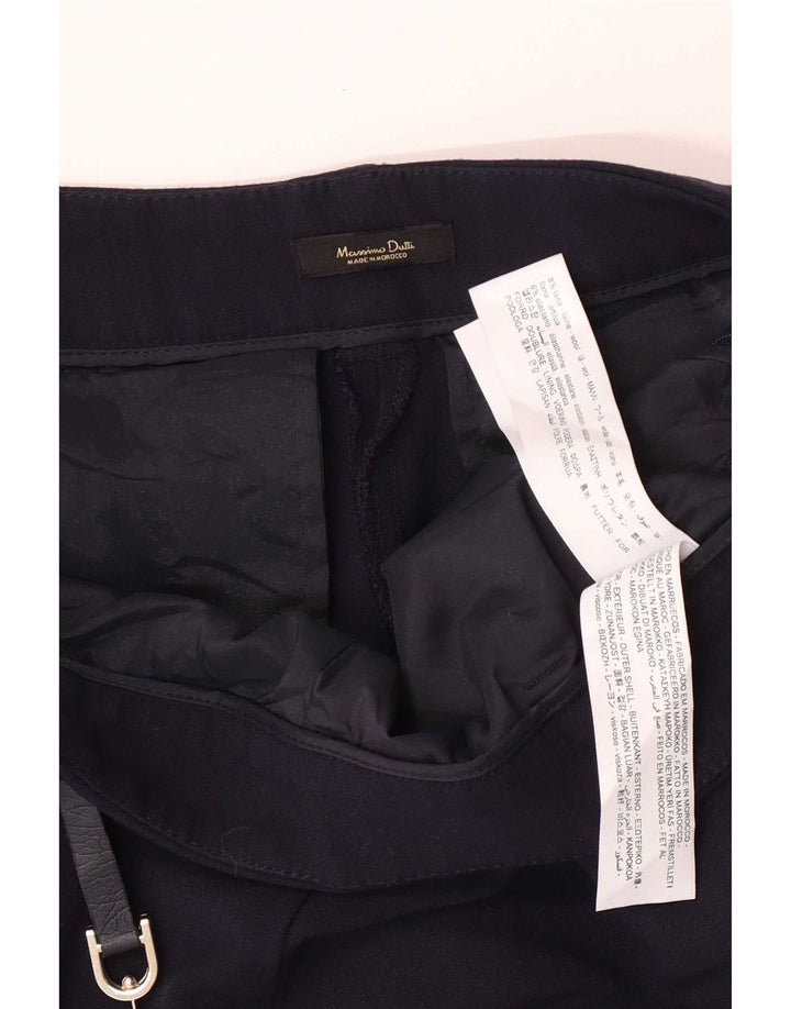 Massimo Dutti Pantalon de costume slim pour femme EU 40 Medium W30 L27 Bleu marine Laine