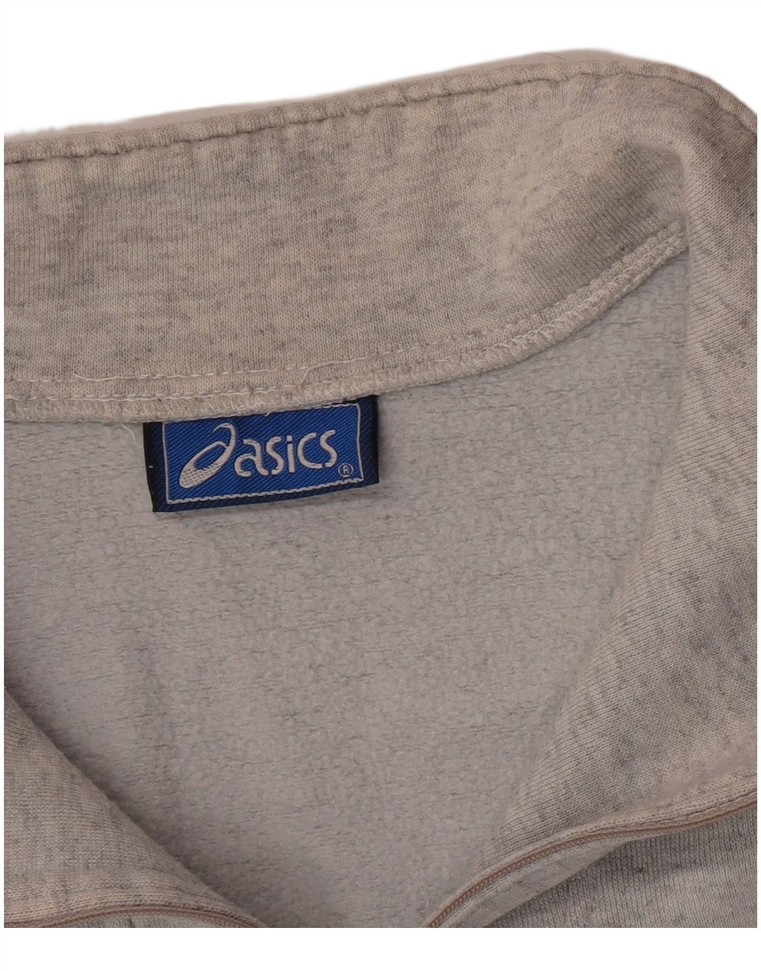 Asics Sweat-shirt graphique à col zippé pour hommes, grand gris