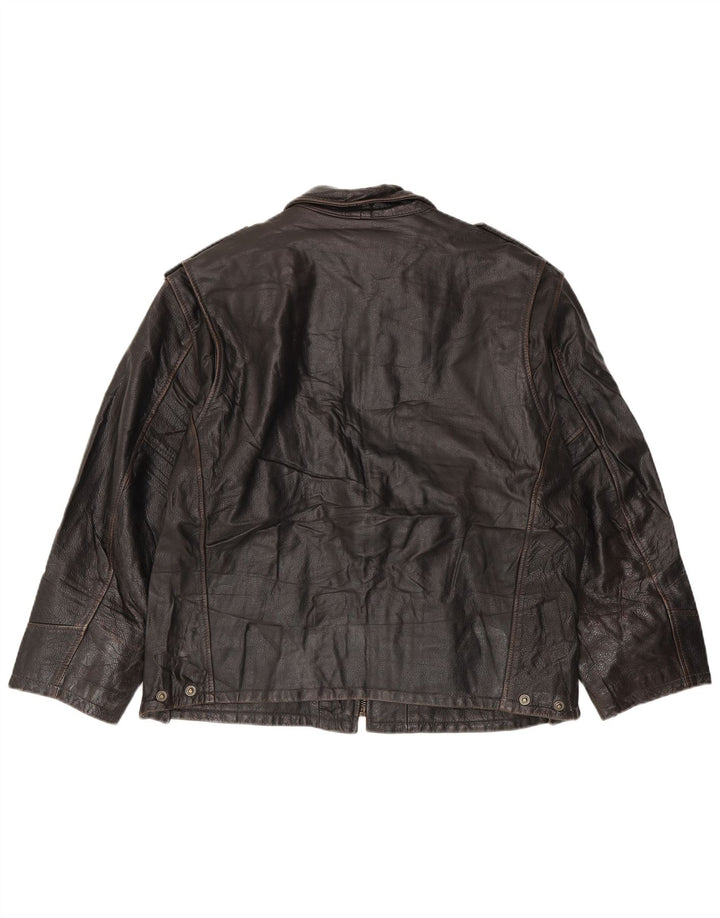Bikers Veste de motard en cuir pour homme IT 52 XL Cuir marron