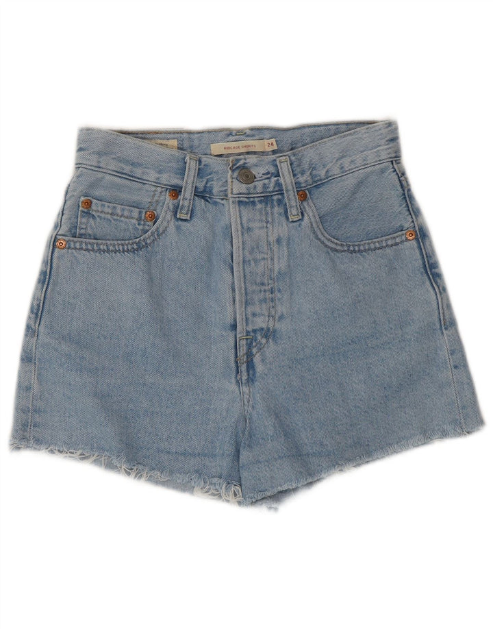 LEVI'S Short en jean taille haute Ribcage femme W24 XS bleu coton