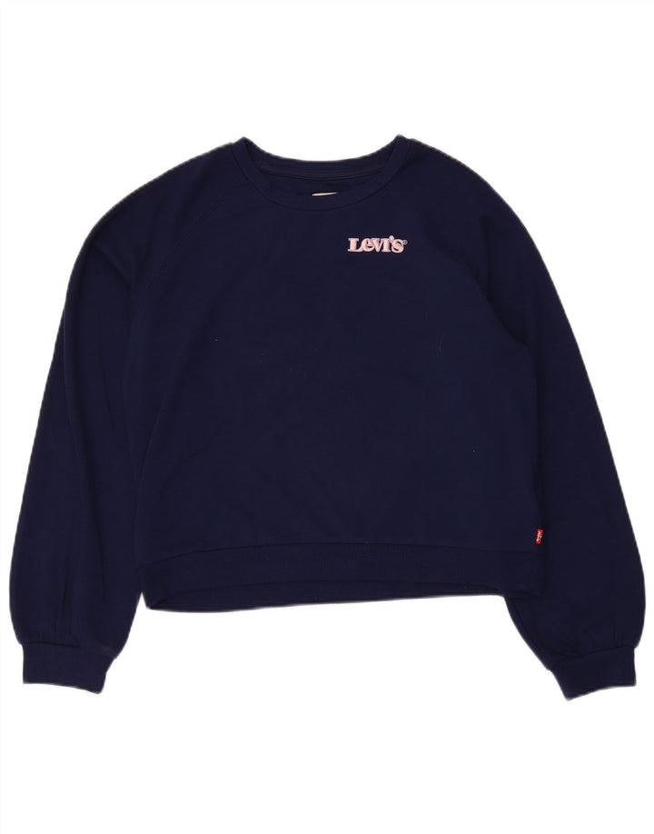 Levi's Sweat-shirt court pour fille 13-14 ans Bleu marine Polyester