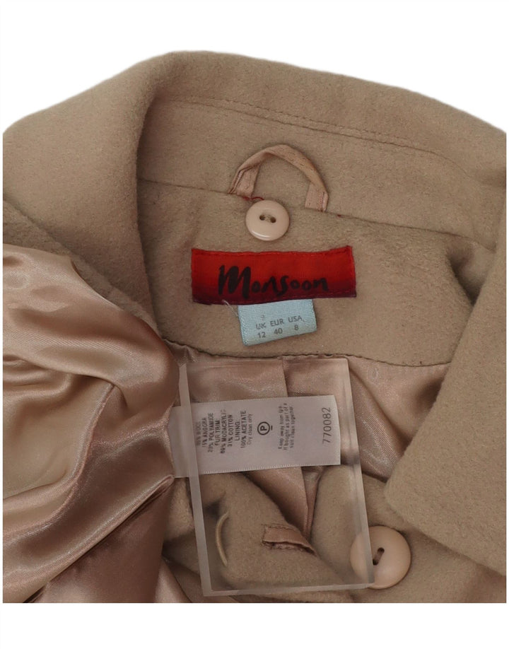MONSOON Manteau Femme UK 12 Laine Beige Moyen