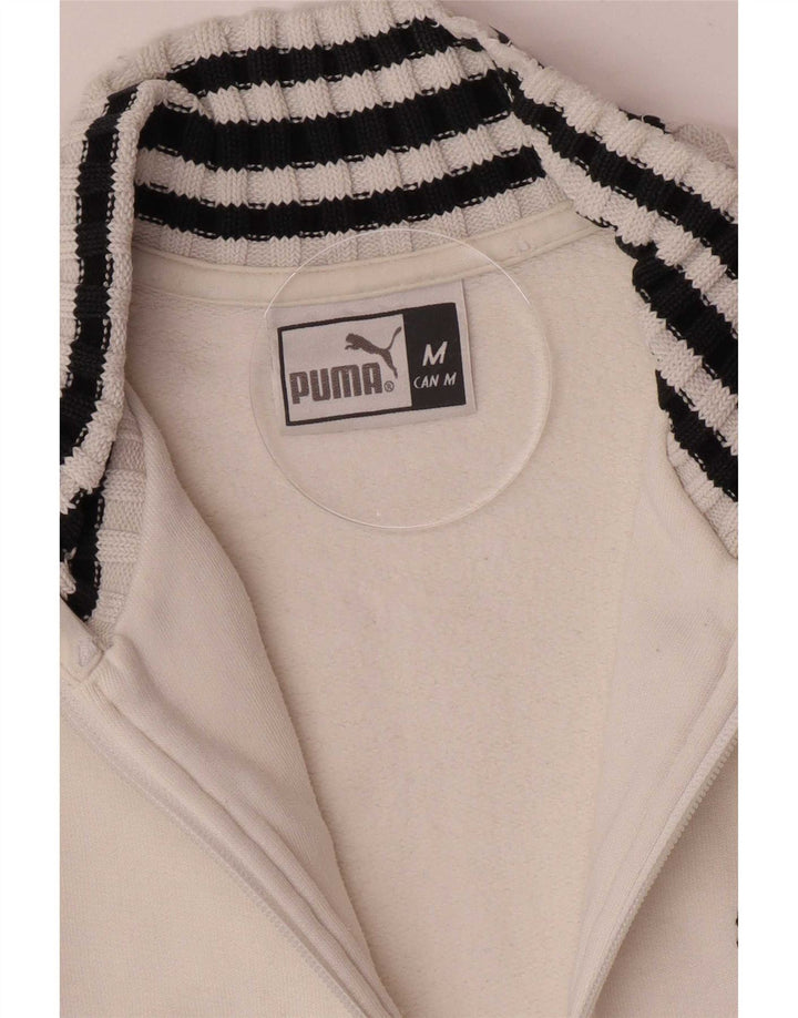 Puma Veste de survêtement pour femme UK 14 Medium Blanc Rayé