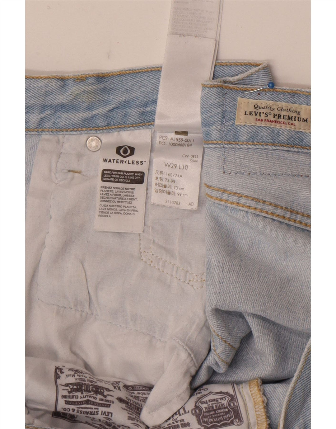 Levi's Jean Droit 501 Homme Bleu W29 L30 Coton