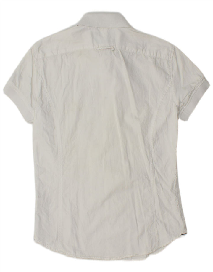 Armani Jeans Chemise à manches courtes pour homme Petit coton blanc