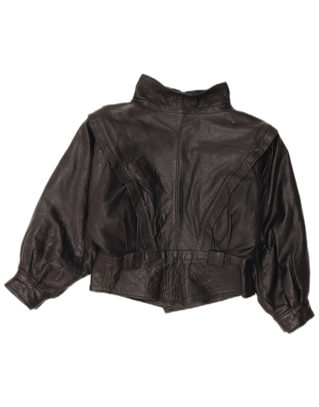veste en cuir vintage filles 7-8 ans cuir noir moyen