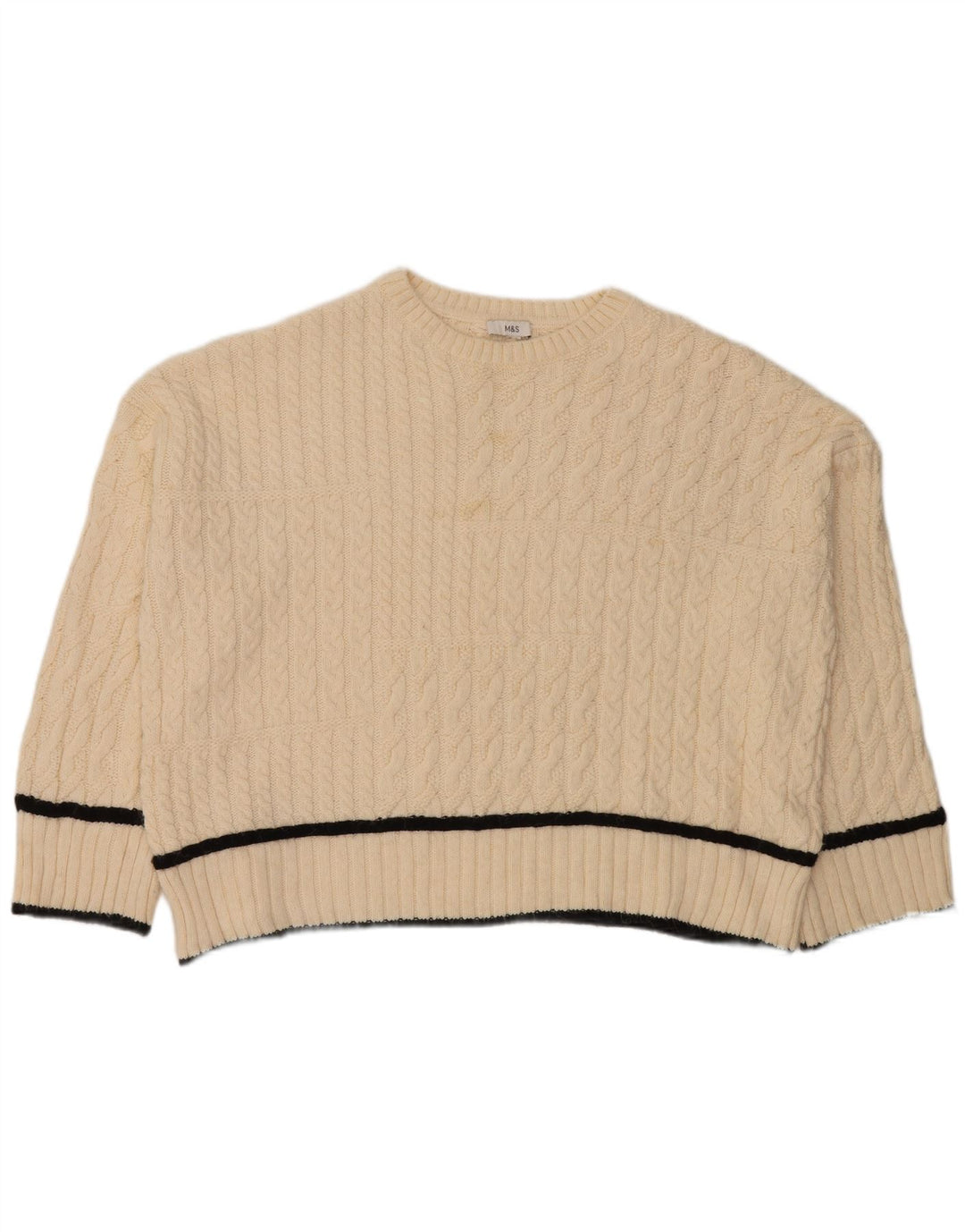 Marks & Spencer Pull surdimensionné à col rond pour femme UK 18 XL Blanc