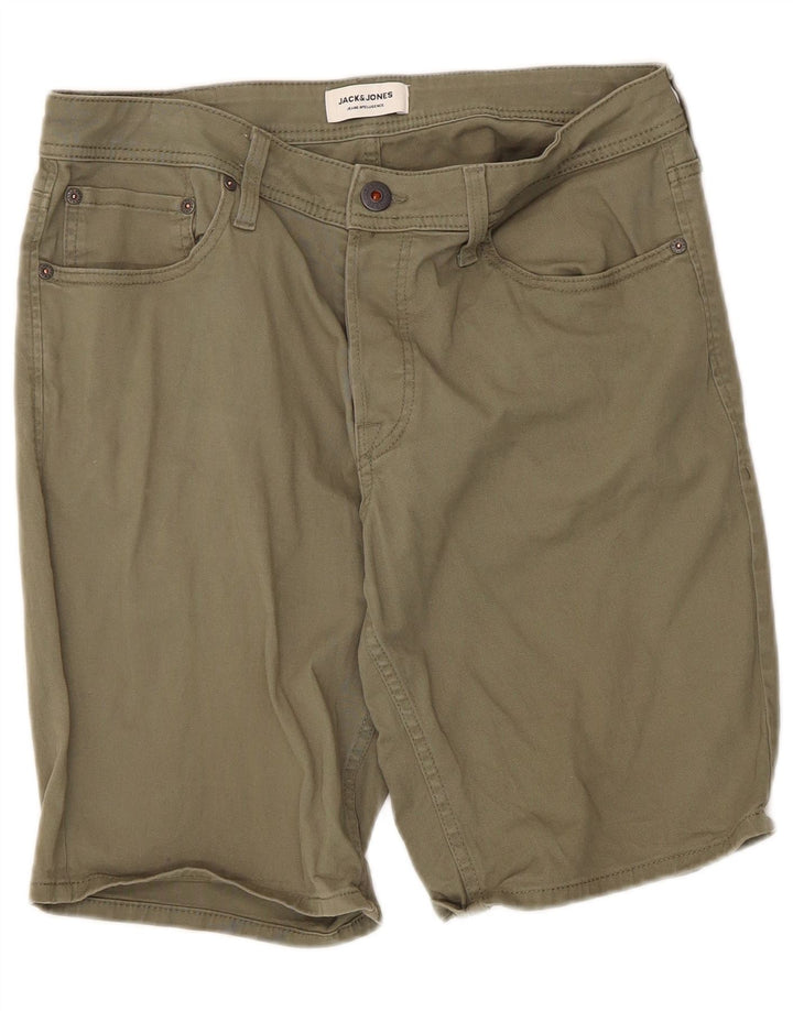 Jack & Jones Short Casual Homme Moyen W34 Kaki Coton