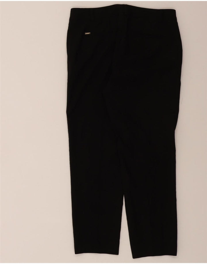 DKNY Womens Tapered Cropped Trousers US 4 Small W30 L25 Black Polyester Vintage Dkny and Second-Hand Dkny from Messina Hembry 