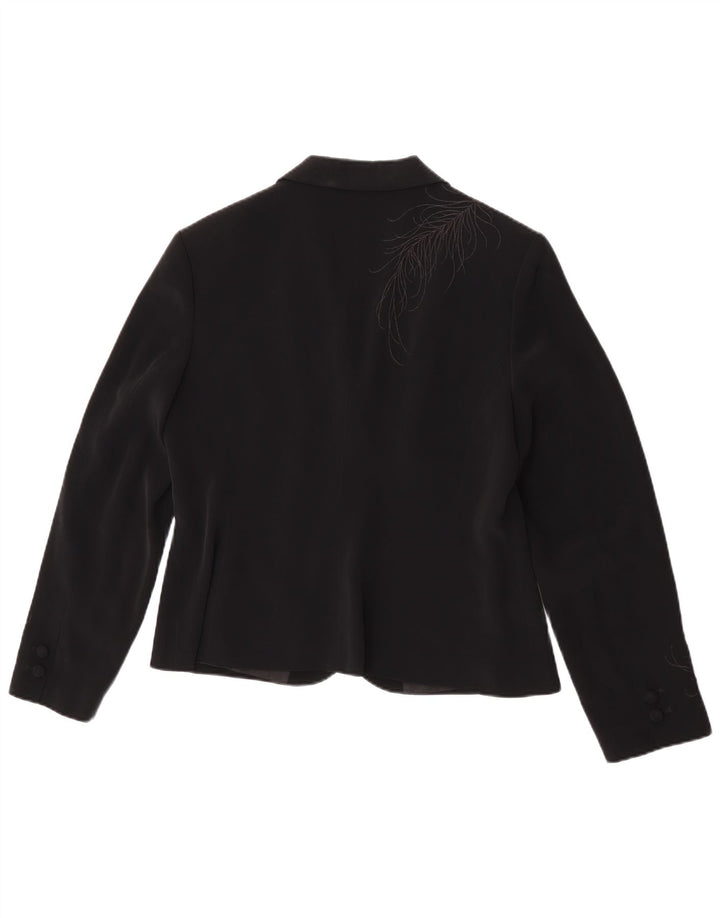 Laura Ashley Veste Blazer 1 Bouton pour Femme UK 16 Grand Noir Floral