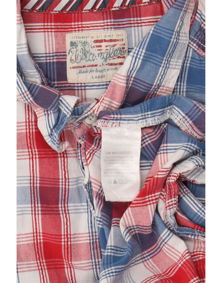 Wrangler Chemise à manches courtes pour homme en coton à carreaux multicolores