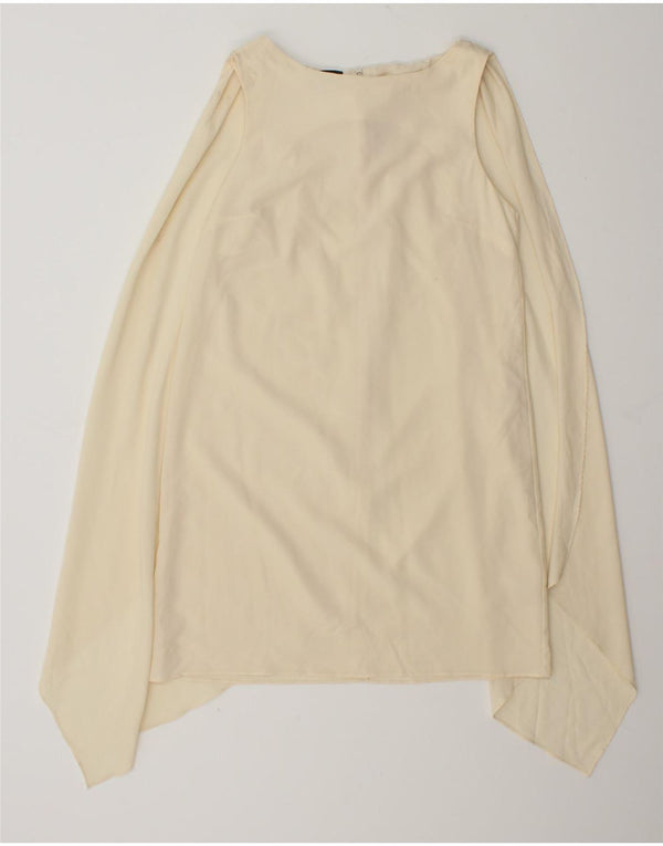 Topshop Tunique asymétrique sans manches pour femme UK 8 Small Blanc cassé