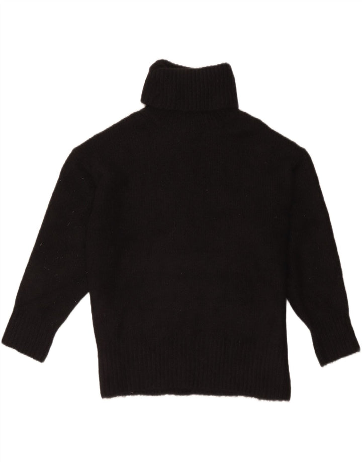 Zara Pull surdimensionné à col roulé pour femme UK 14 Acrylique noir moyen