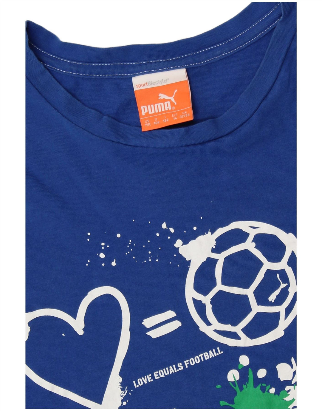 PUMA T-Shirt Graphique Italia Garçon 13-14 Ans Bleu Coton