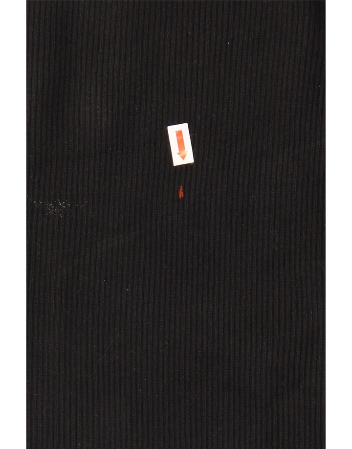 ZARA Pull court à col bateau pour femme UK 8 Small Noir Viscose