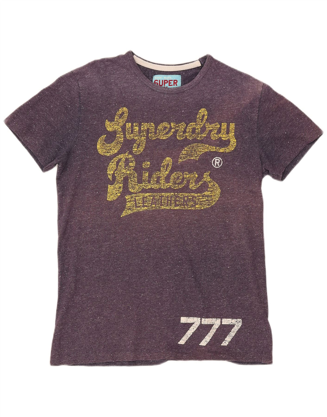 SUPERDRY T-shirt graphique Riders pour femme UK 18 XL Coton moucheté violet
