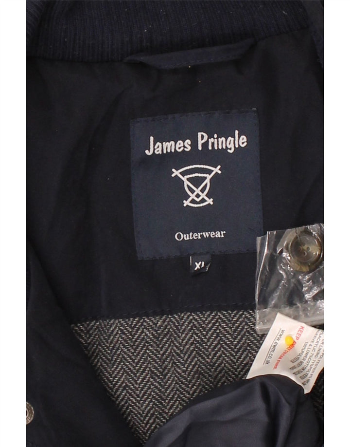 JAMES PRINGLE Mens Bomber Jacket UK 42 XL Navy Blue Polyester Vintage James Pringle and Second-Hand James Pringle from Messina Hembry 