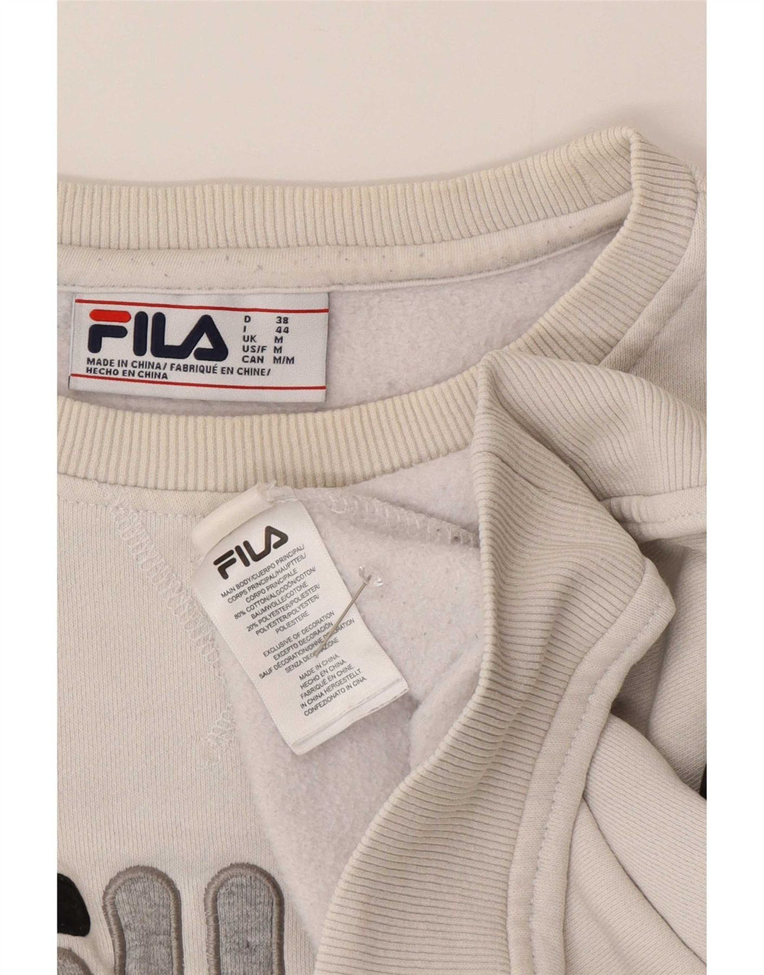 Fila Sweat-Shirt Graphique Homme Blanc Moyen Coton Colorblock