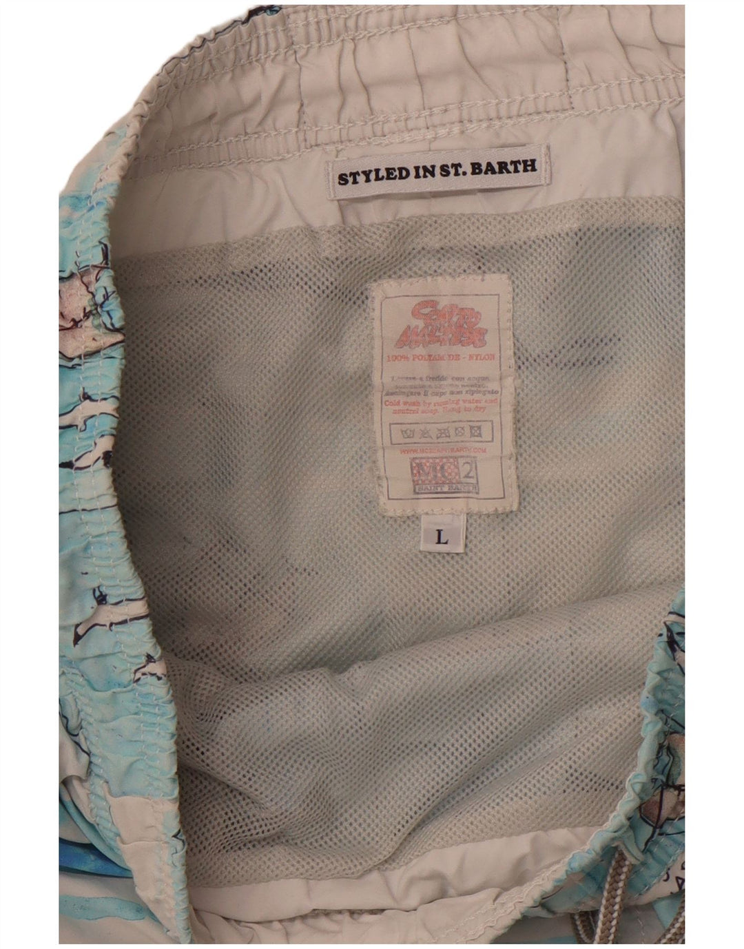 MC2 SAINT BARTH Short de Bain à Motif Abstrait Homme Large Bleu Nylon