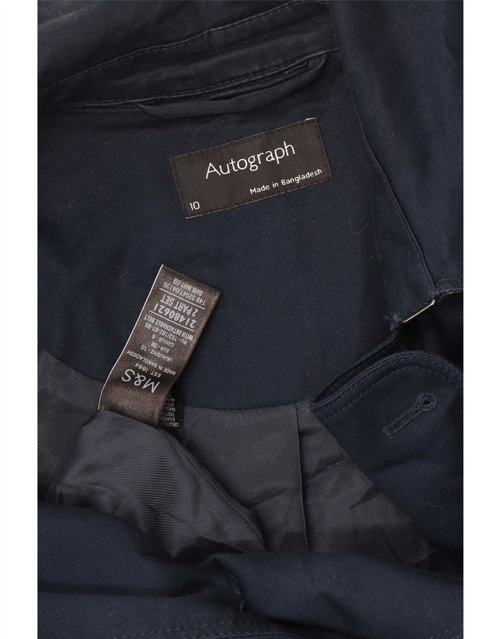 Marks & Spencer Trench-coat autographe pour femme UK 10 petit coton bleu marine