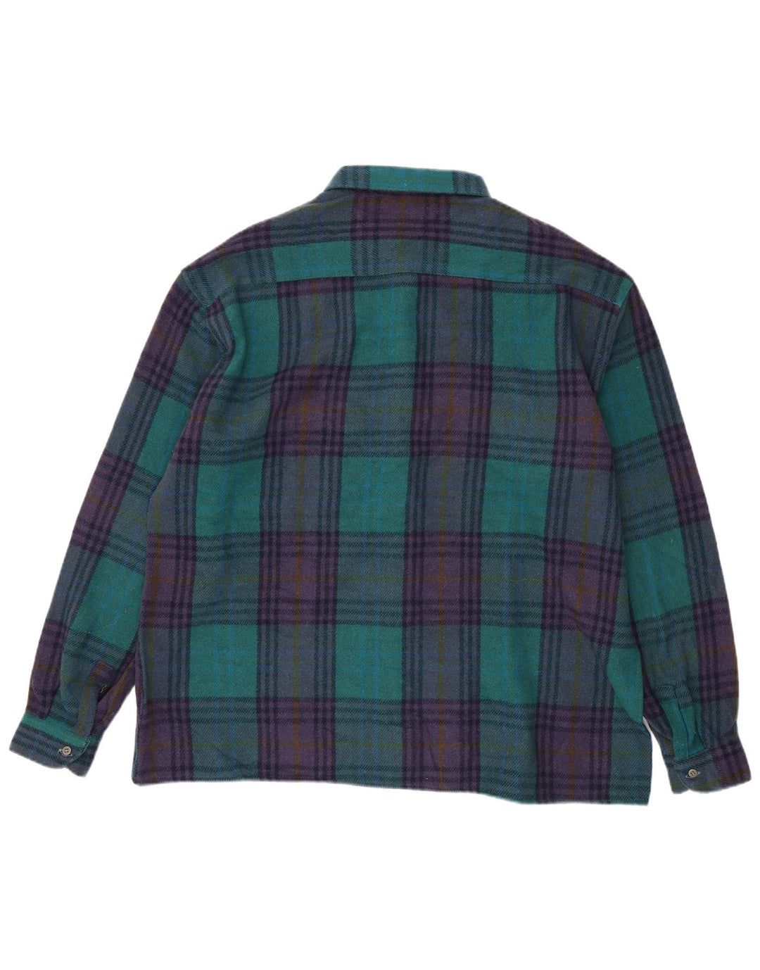 VINTAGE Chemise en flanelle de bûcheron pour hommes 3XL laine à carreaux vert