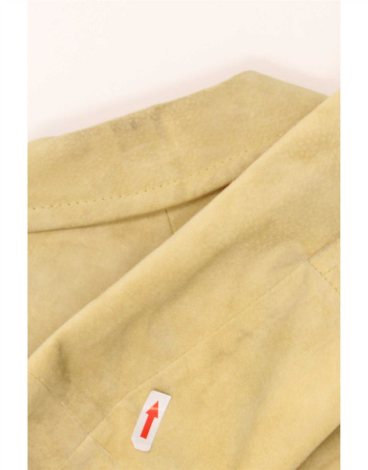 Max Mara Veste blazer en daim à 3 boutons pour femme UK 6 XS Cuir beige