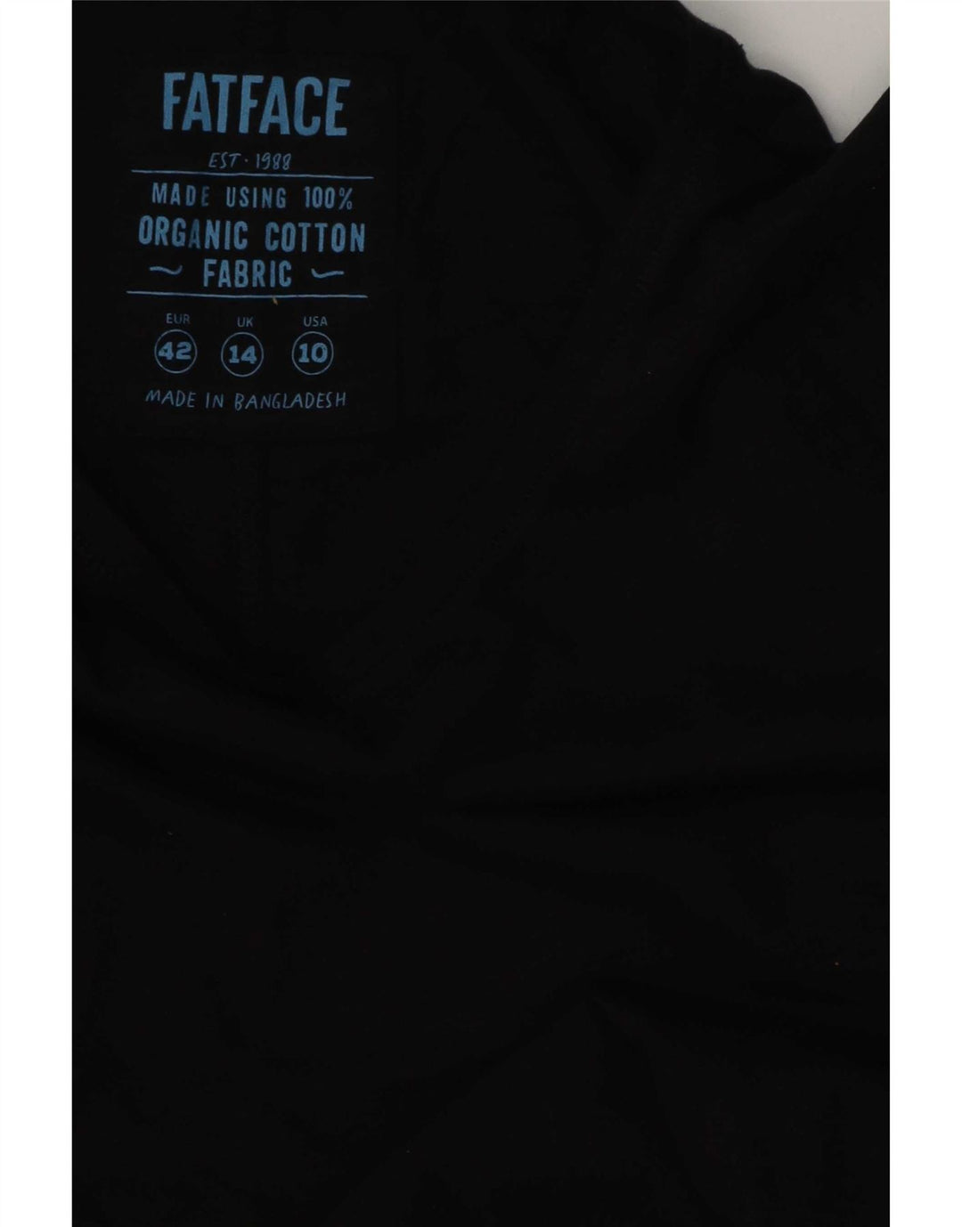 Fat Face Débardeur Femme UK 14 Grand Coton Noir