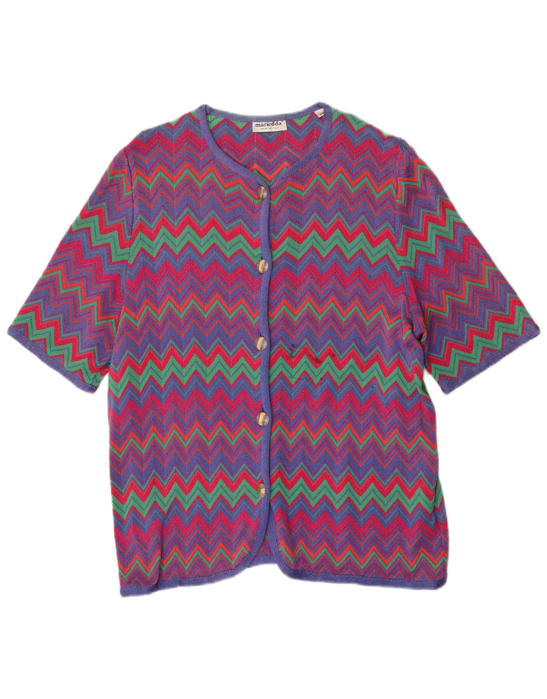 MARIEDDA Femme Cardigan Pull IT 46 Grand Chevron Multicolore
