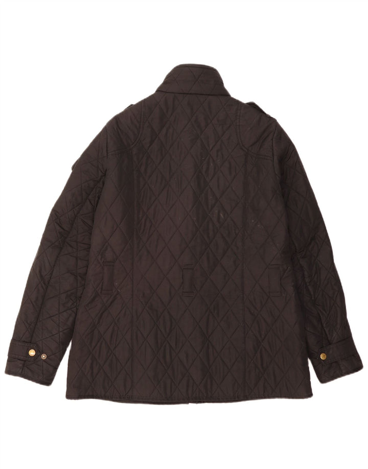 Barbour Veste matelassée militaire pour femme UK 14 Large Noir Polyester